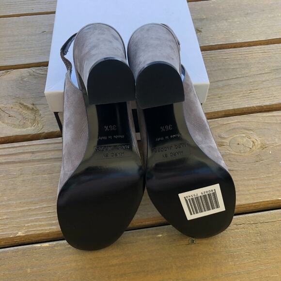 NWT Marc Jacobs Suede Grey Slingback Heels - Picture 3 of 5